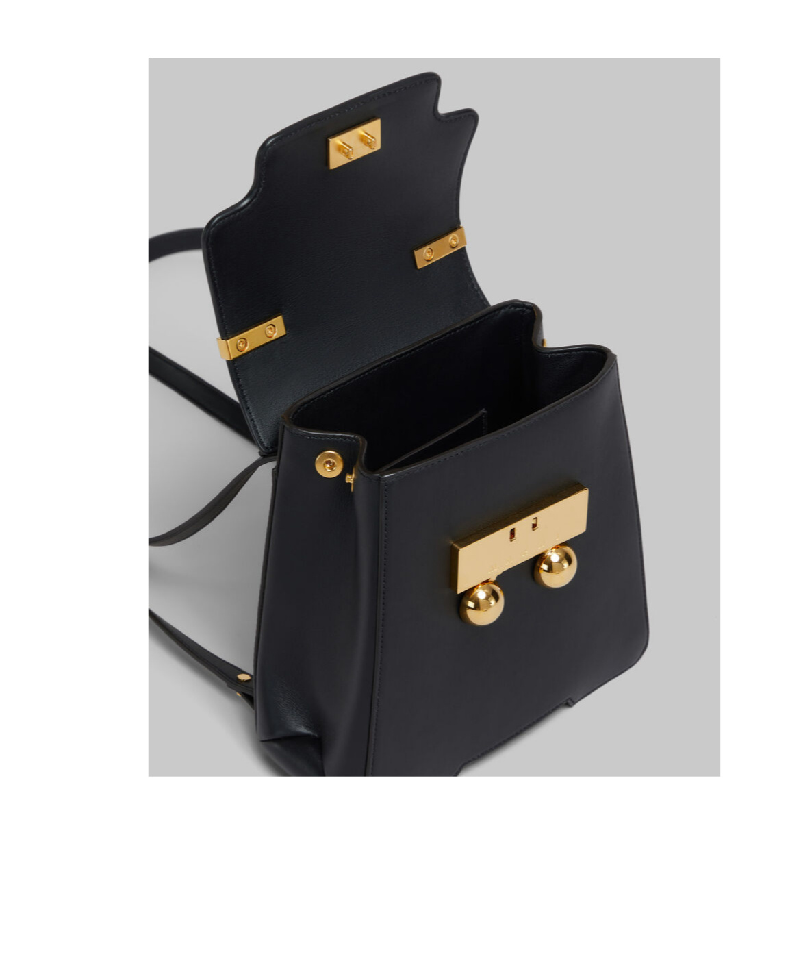 Shop Marni Black Leather Trunkaroo Backpack