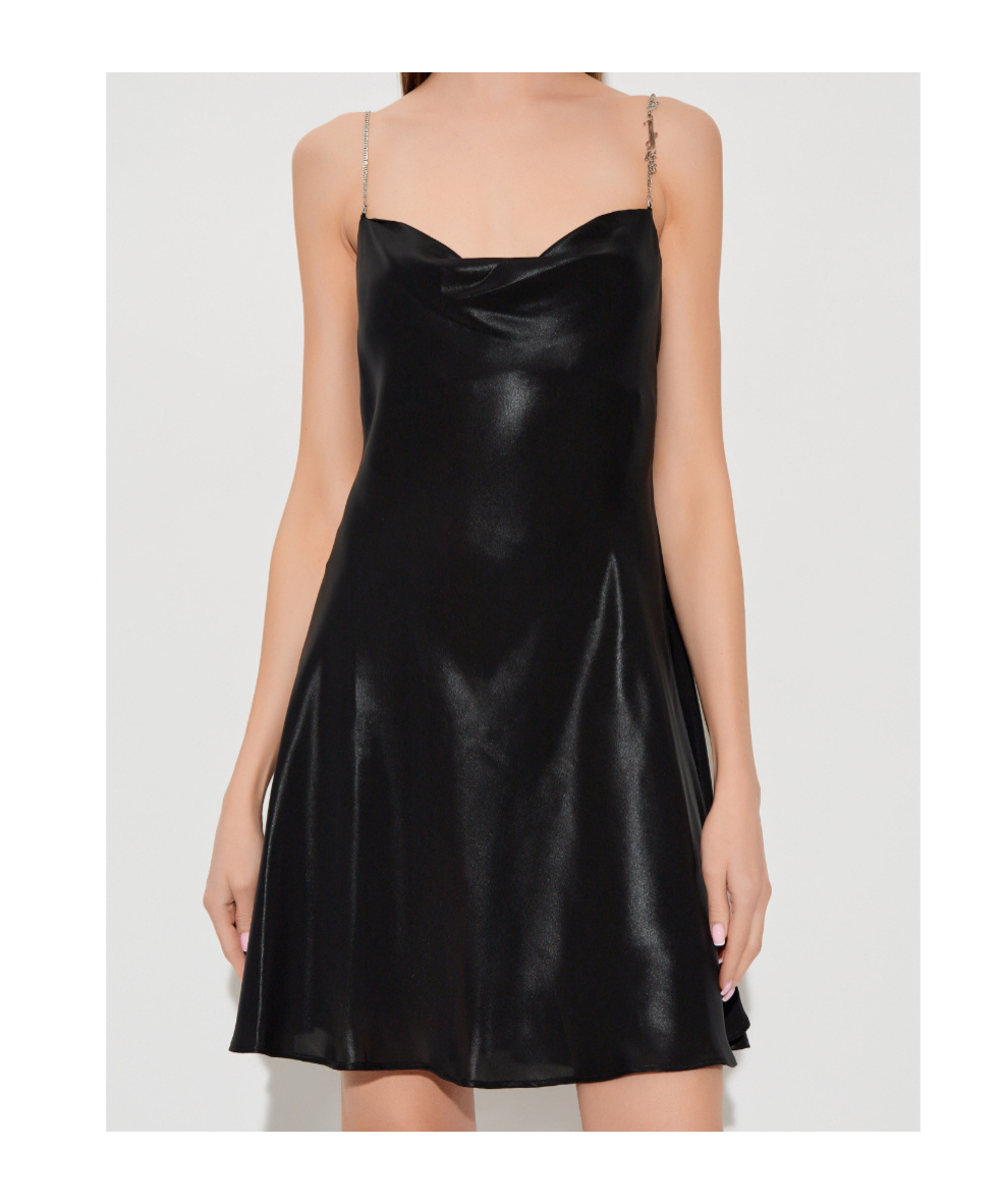 Diesel D-mintel Chain Strap Mini Dress In Black