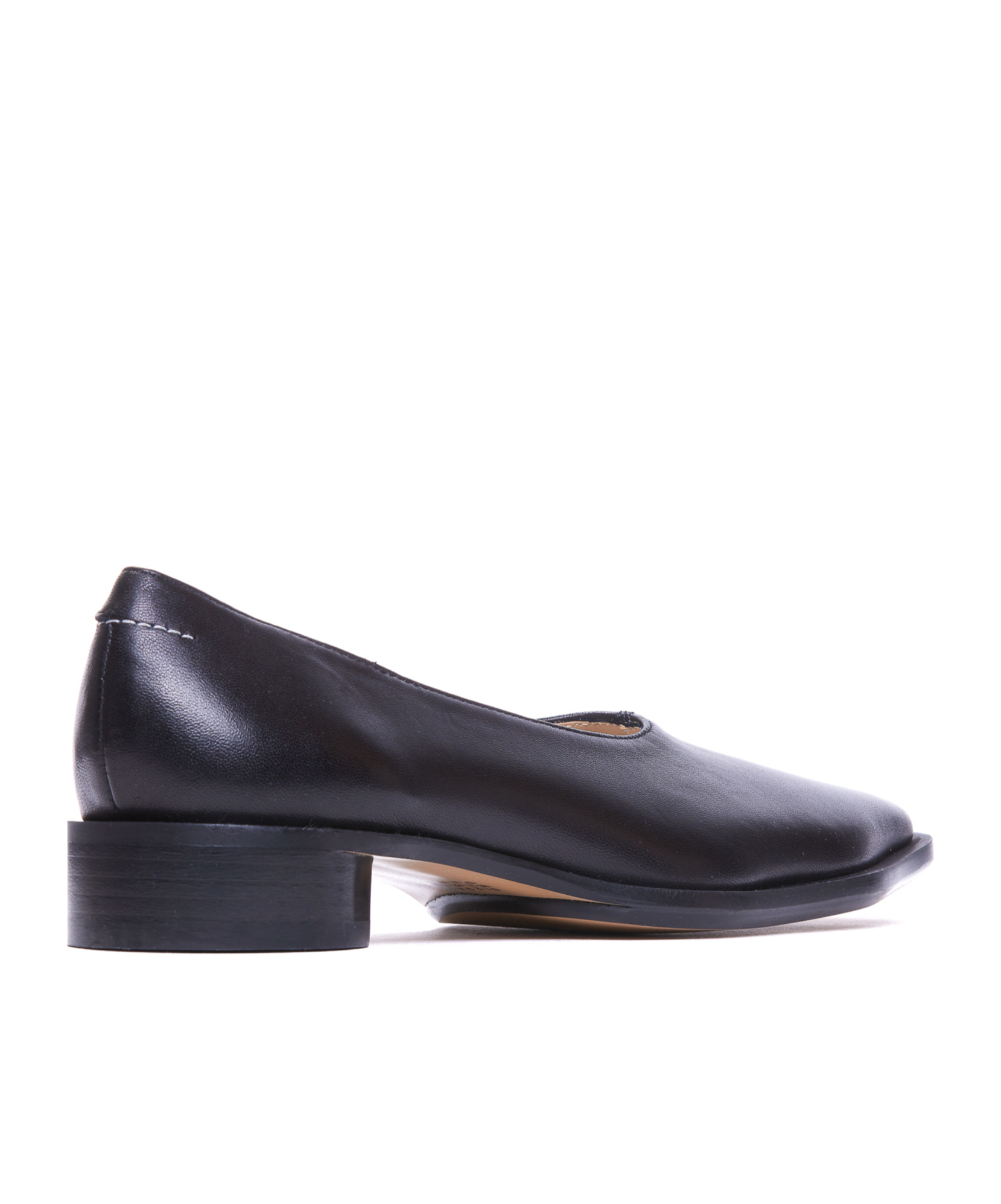 Mm6 Maison Margiela Square-toe Ballerina Shoes In Black