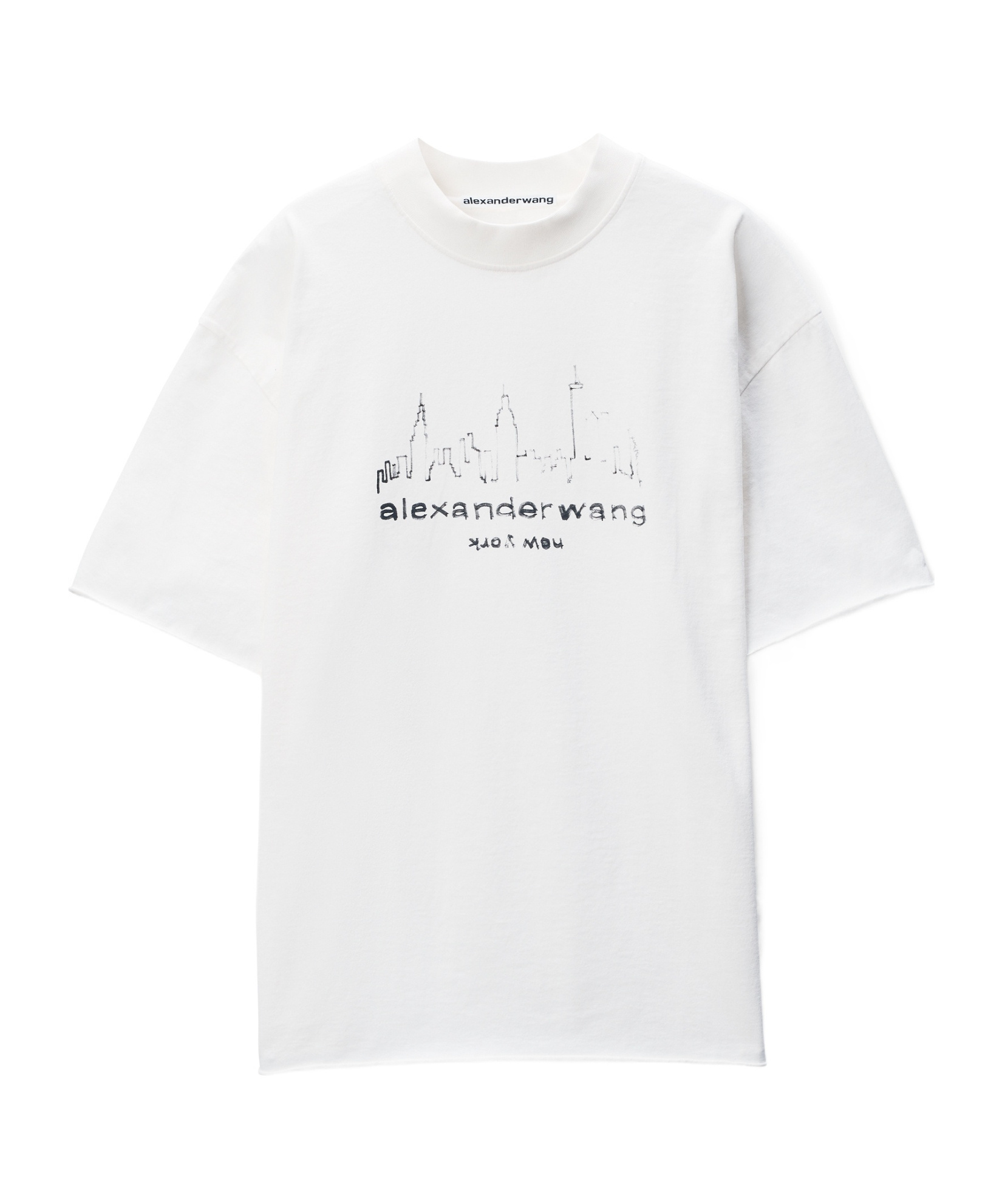 Alexander Wang White Cotton Oversized Logo T-shirt In White