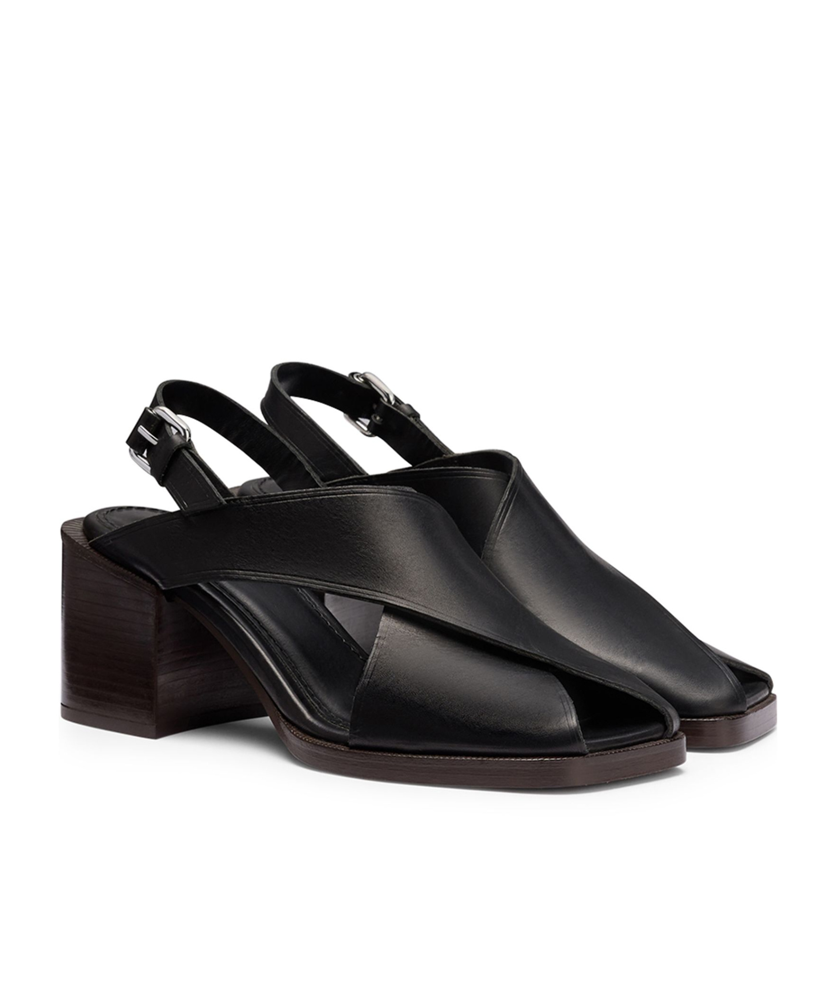 Lemaire 65mm Leather Sandals In Black