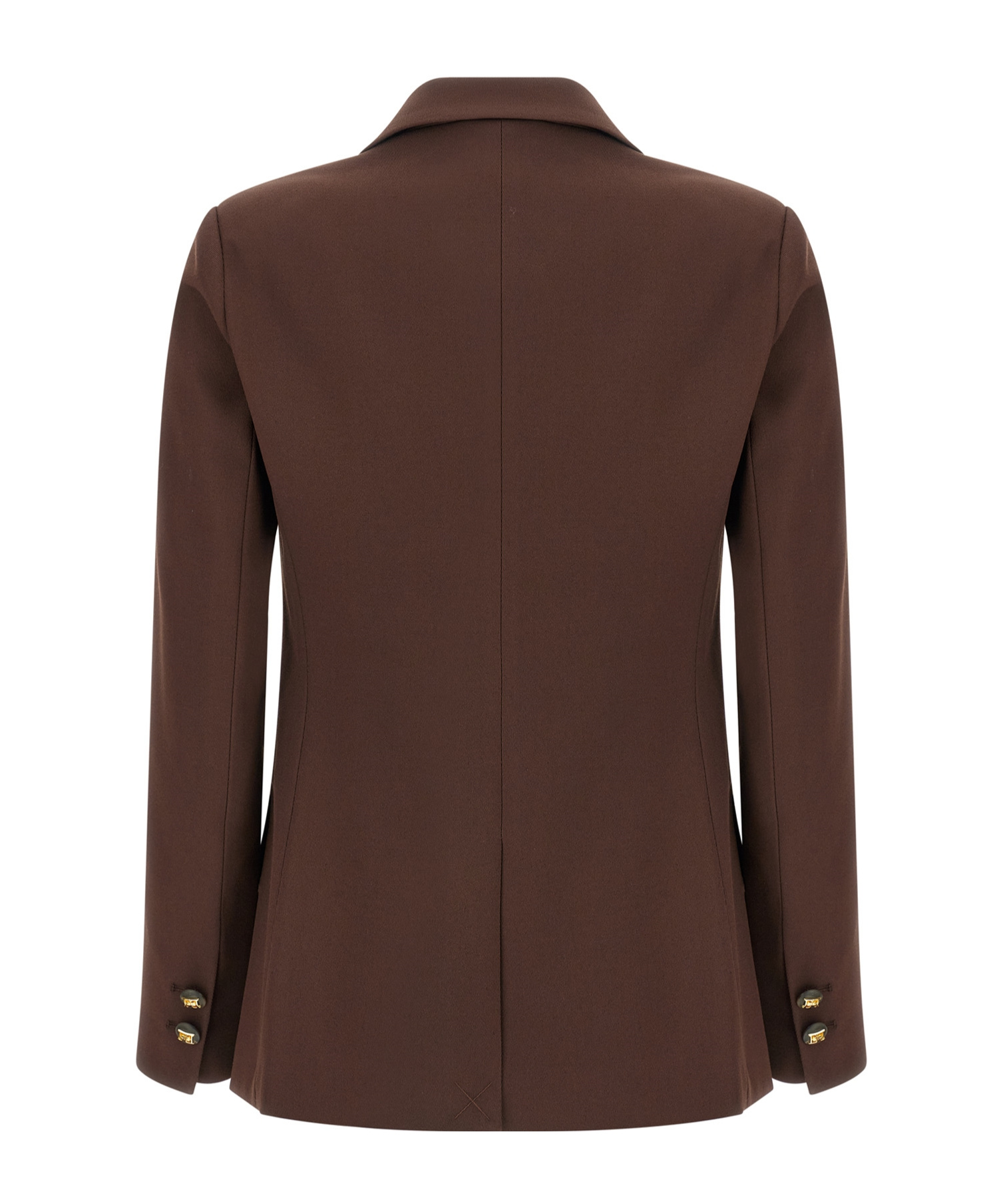 Elisabetta Franchi Single-breasted Viscose Blend Blazer In Brown