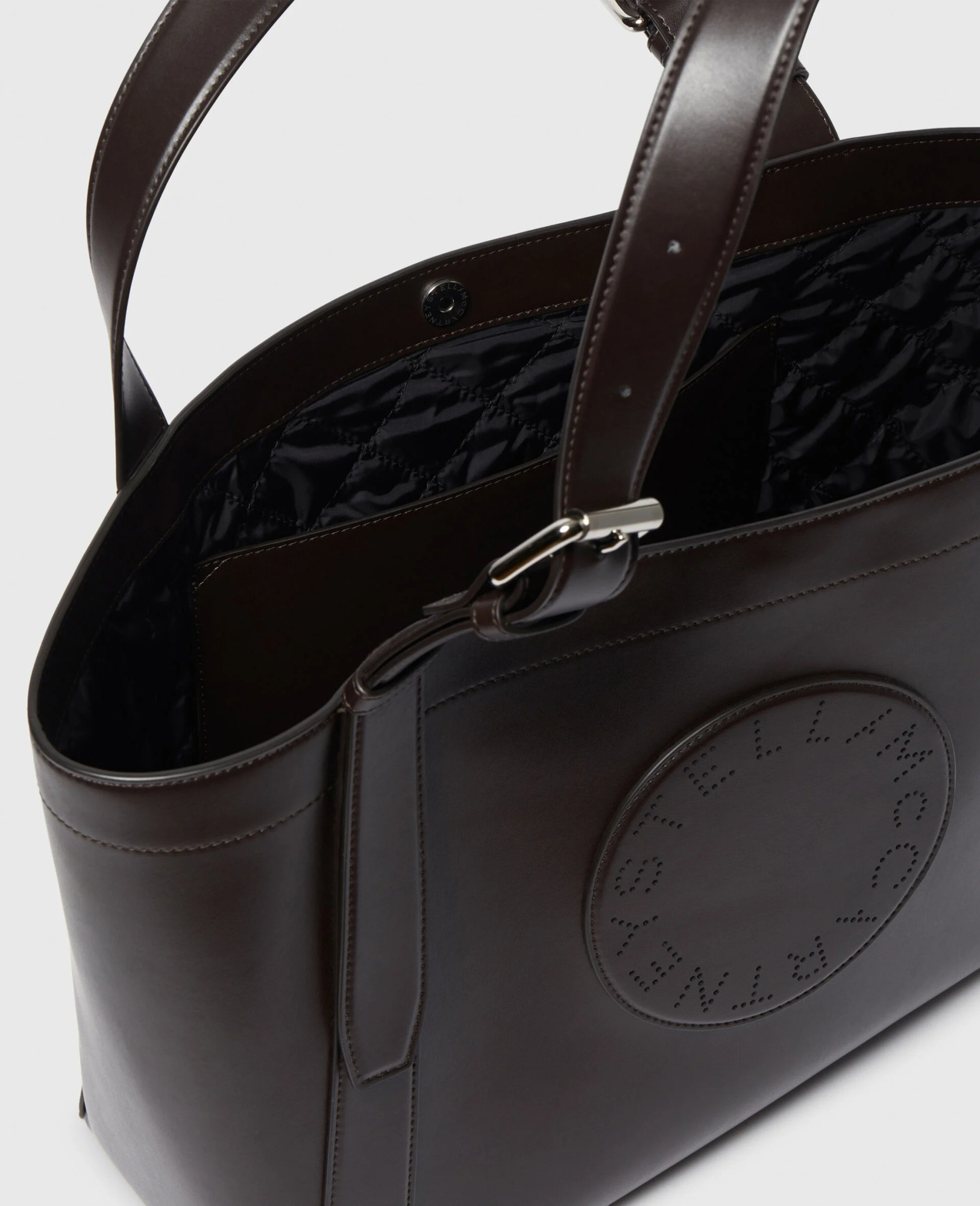 Stella Mccartney Logo Belt Crossbody Tote Bag In Brown