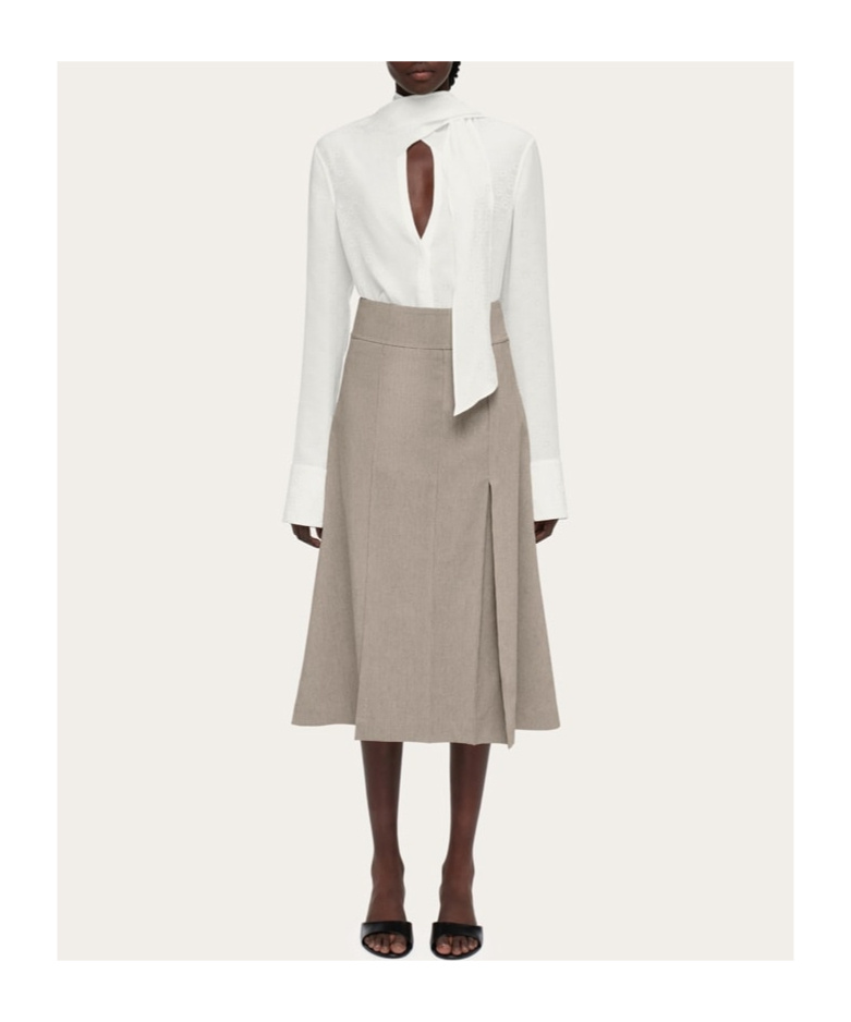 Ferragamo Stray-collar Shirt In White