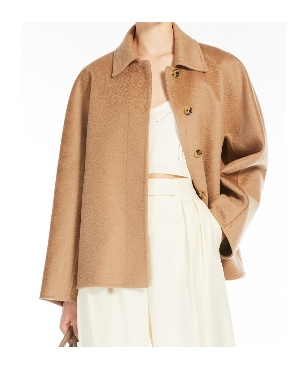 Max Mara Midas Short Coat Camel In Nude