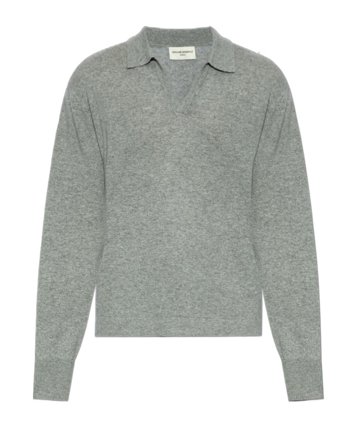 Shop Officine Generale Long-sleeved Sweater In Gray