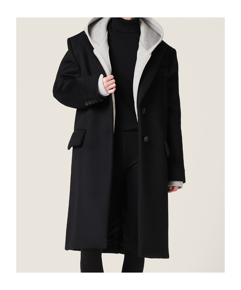 Miu Miu Virgin Wool-blend Velour Coat In Black