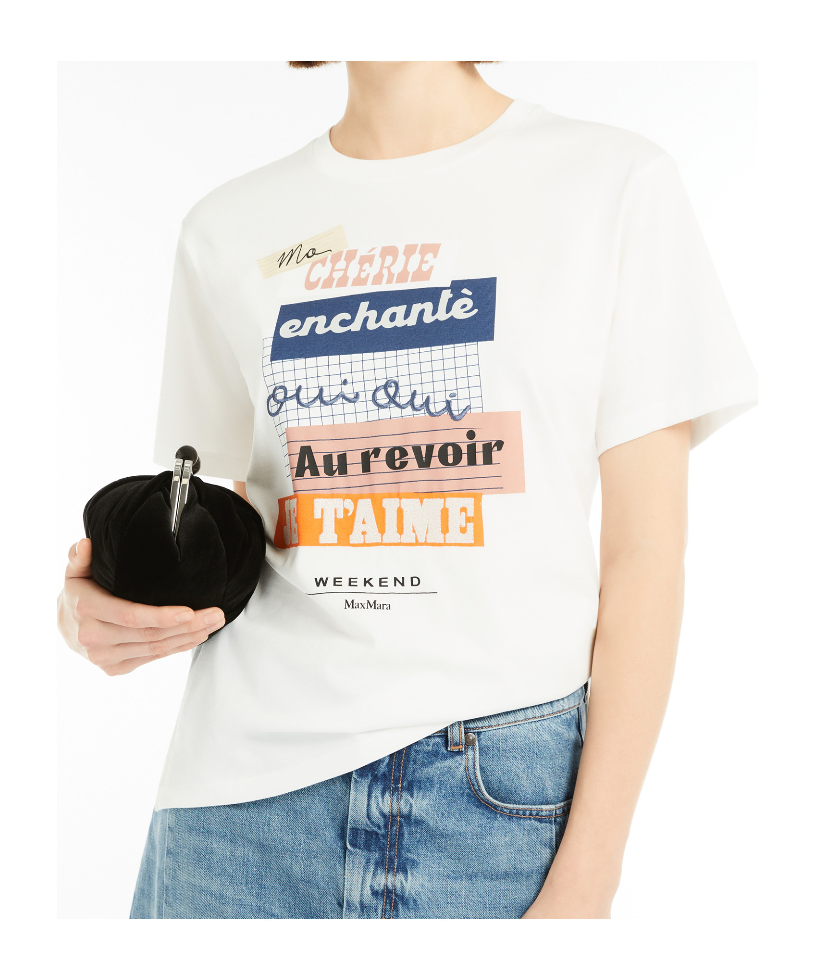 Weekend Max Mara Embroidered Graphic Print T-shirt Cabin In White
