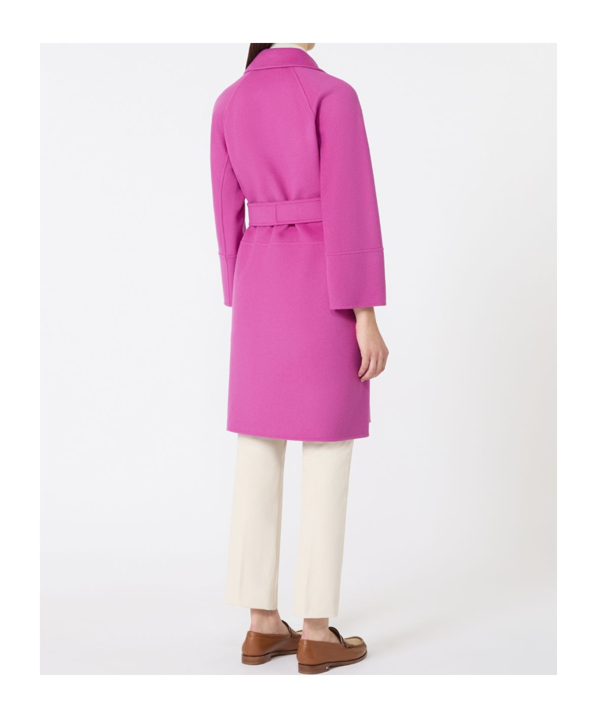Max Mara Short Double-faced Wool Coat In Purple