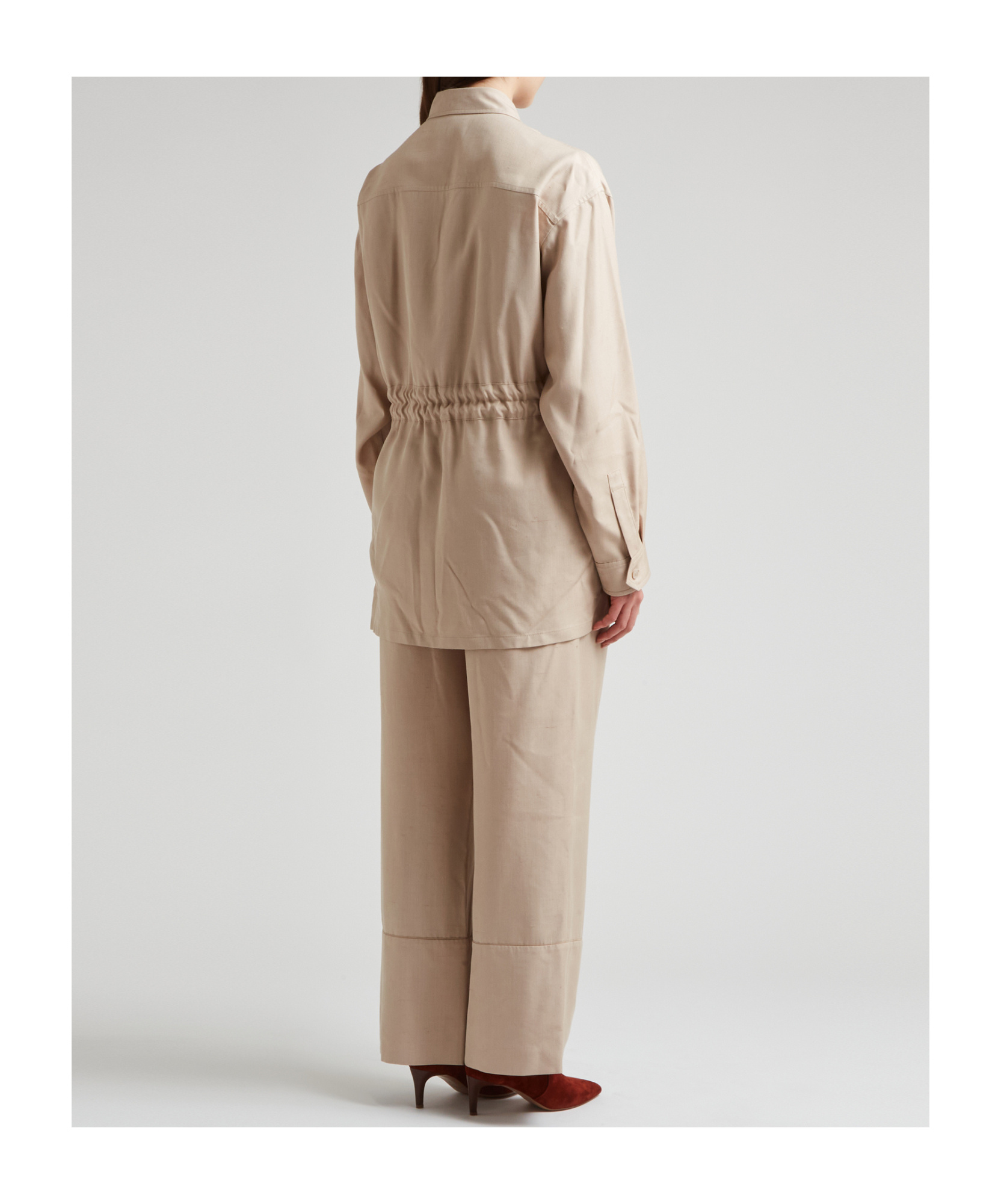 ELIE SAAB DRAWSTRING SILK SHIRT 