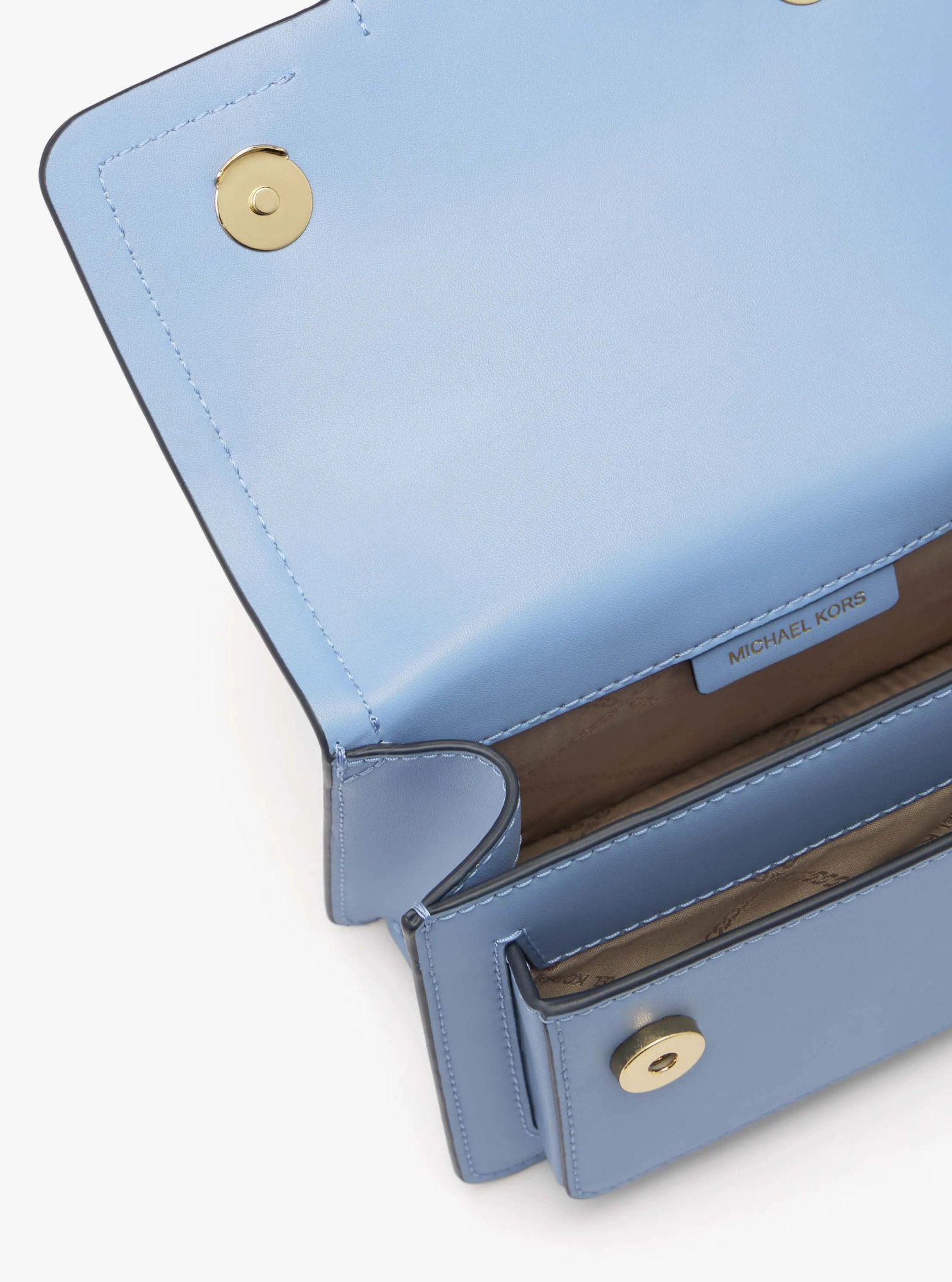 Michael Kors Heather Leather Shoulder Bag In Blue