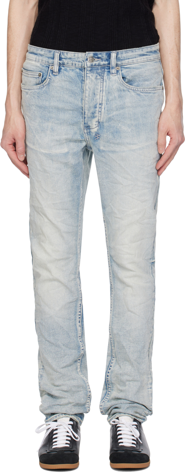 Shop Ksubi Punk Straight-leg Denim Jeans In Gray