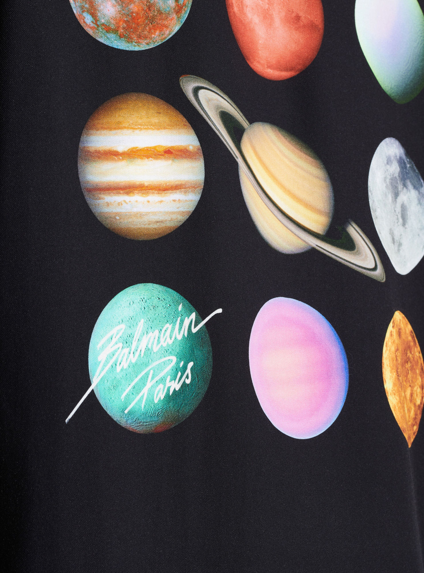 Balmain Planet-print Shirt In Black