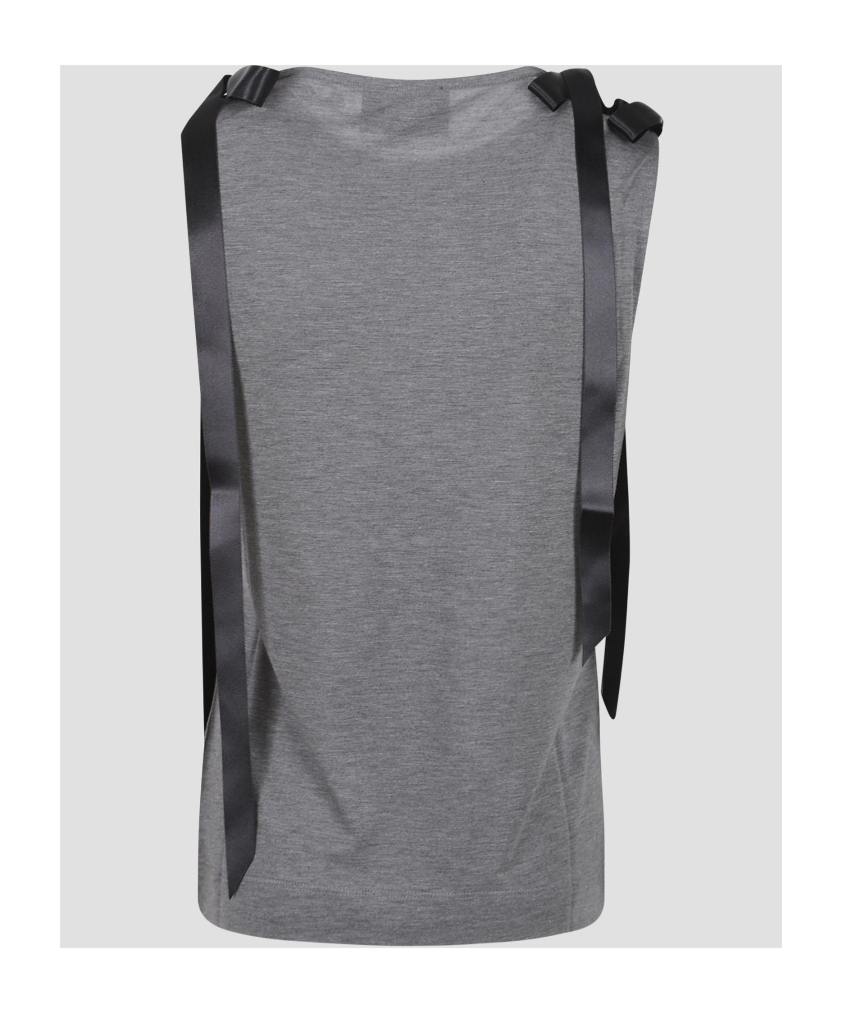 Simone Rocha Bow Ribbon Tail Tank Top In Gray