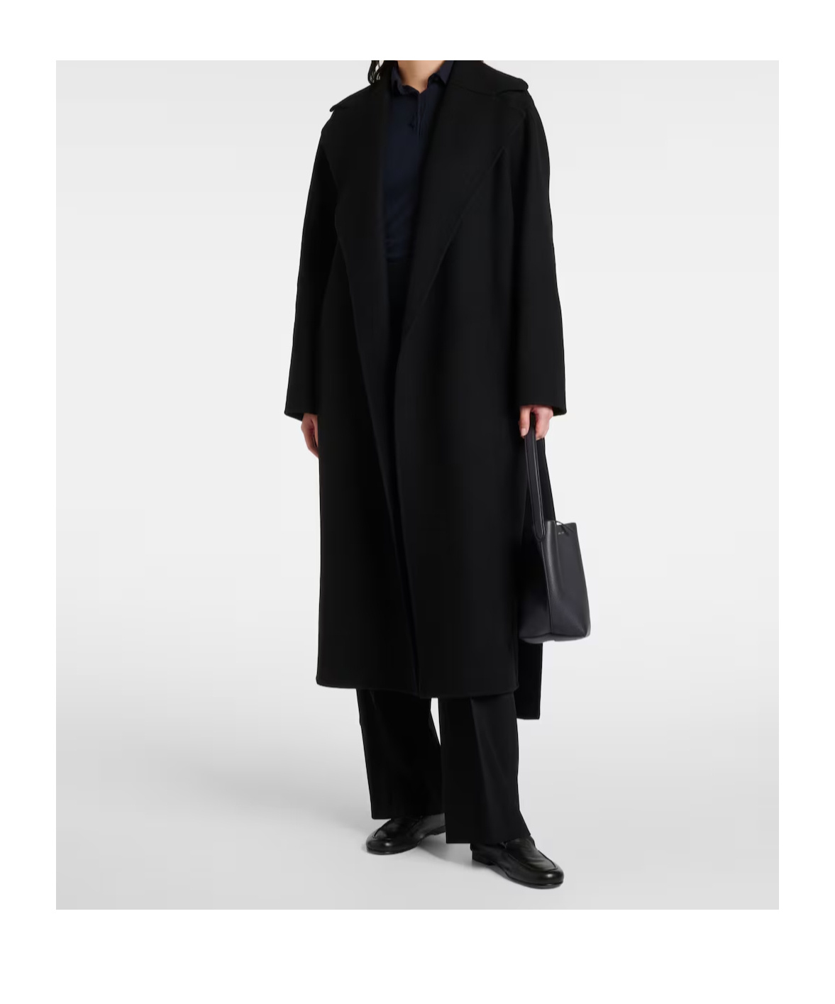 The Row Double-breasted Wool Blend Coat In Black