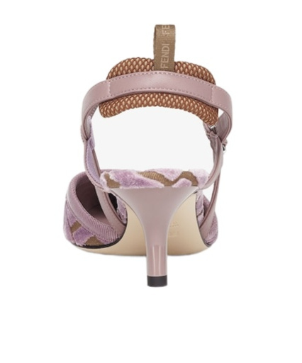 Fendi Mid-heeled Open-heeled Sandals In Nude