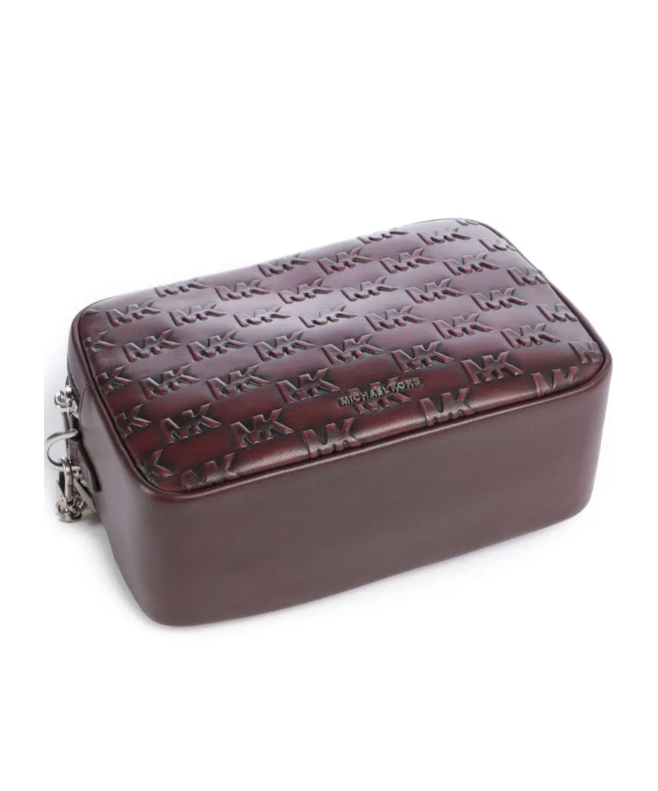Michael Kors Logo-plaque Chain-strap Shoulder Bag In Burgundy