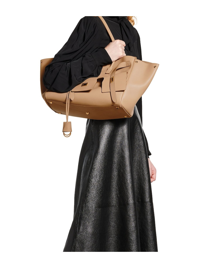 Balenciaga Leather Bel Air Carry All Tote Bag In Green
