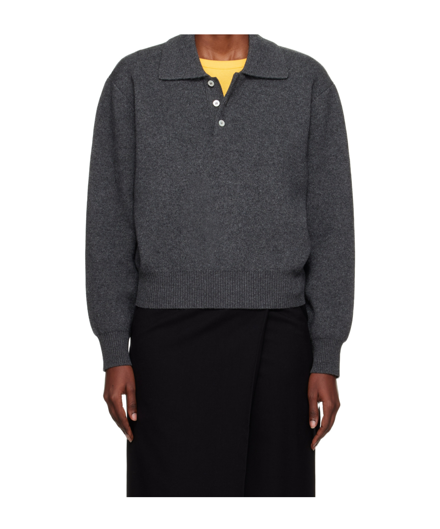 Dunst Long-sleeved Button-detailed Sweater In Gray