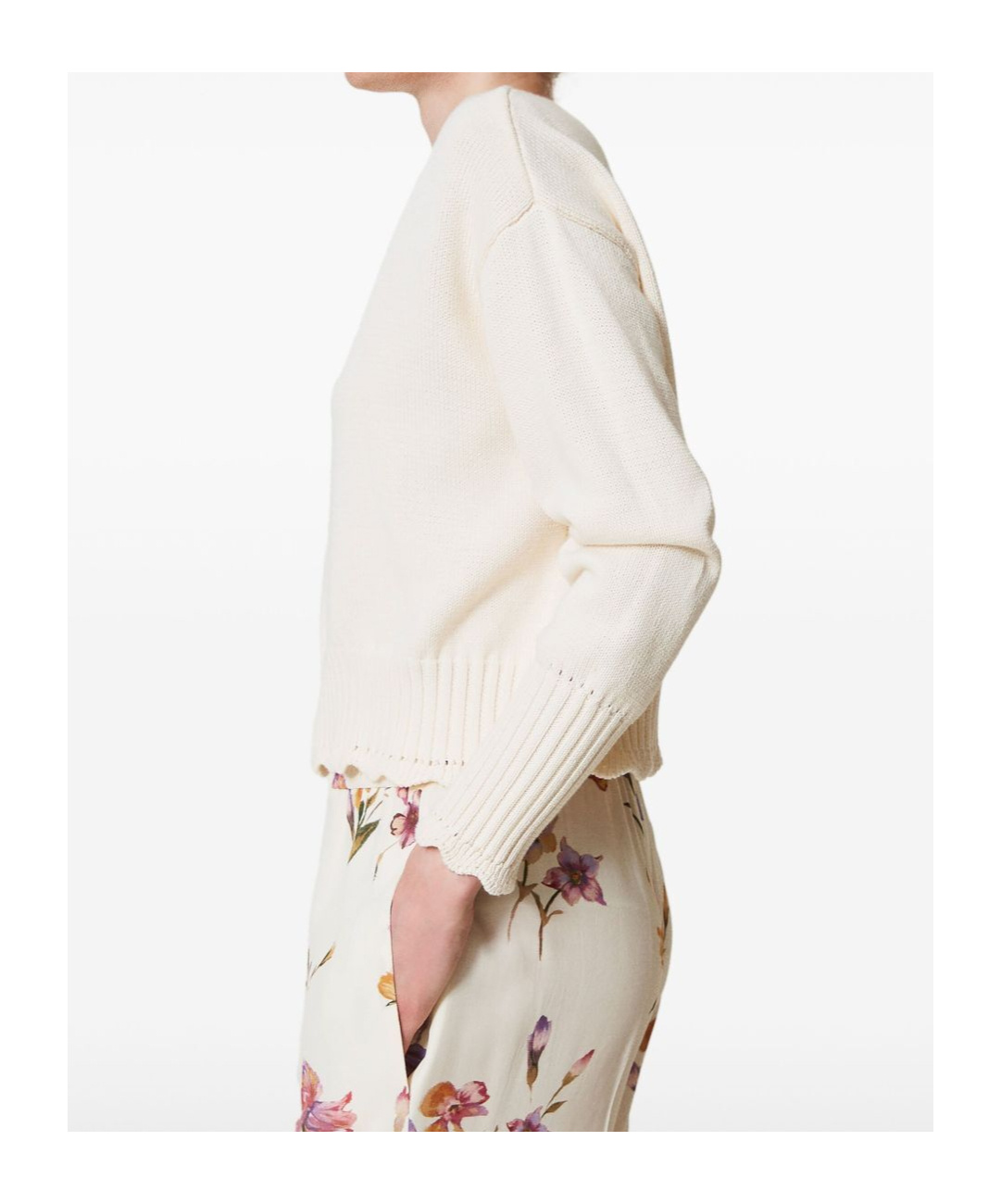 TWINSET SCALLOP-EDGE SWEATER