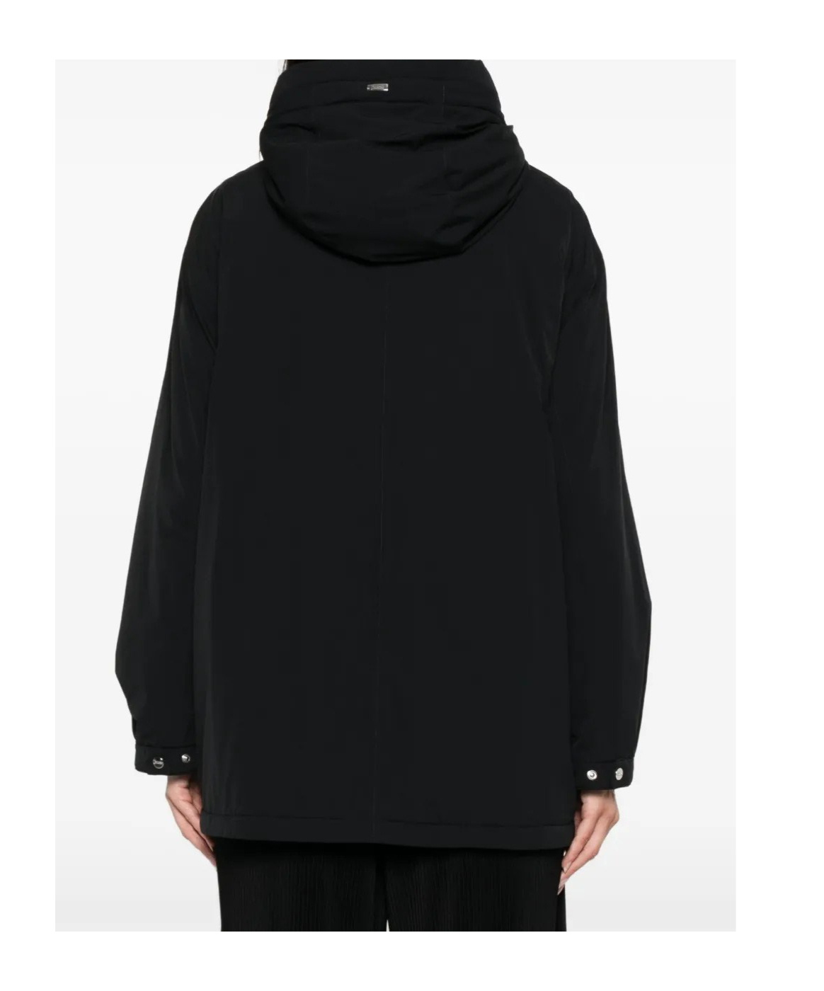 Herno Hooded Belted Jacket In Black