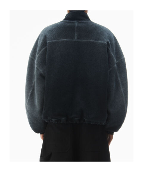 Alexander Wang Half-zip Hoodie In Cotton In Black
