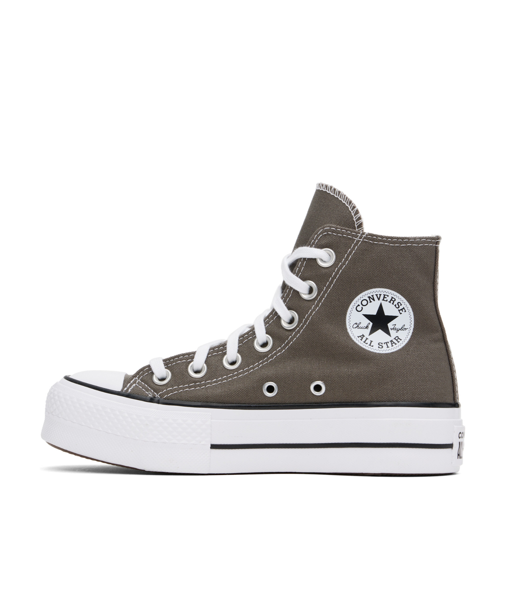 Converse Round Head Lace High-top Casual Sneakers In White