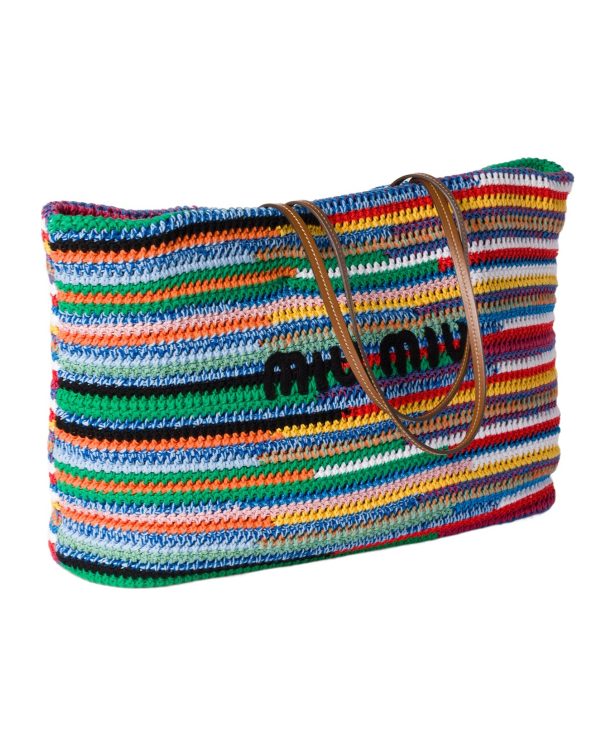 Miu Miu Crochet Tote Bag In Multicolor