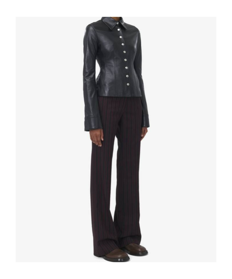 Alexander Mcqueen Leather Shirt In Black