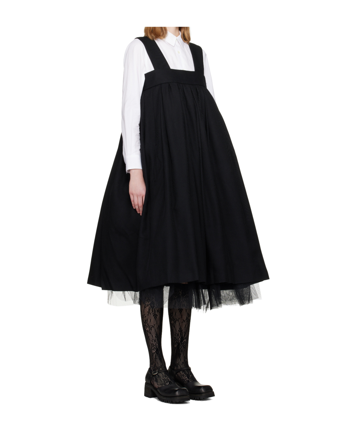 Comme Des Garçons Pleated Dress In Black