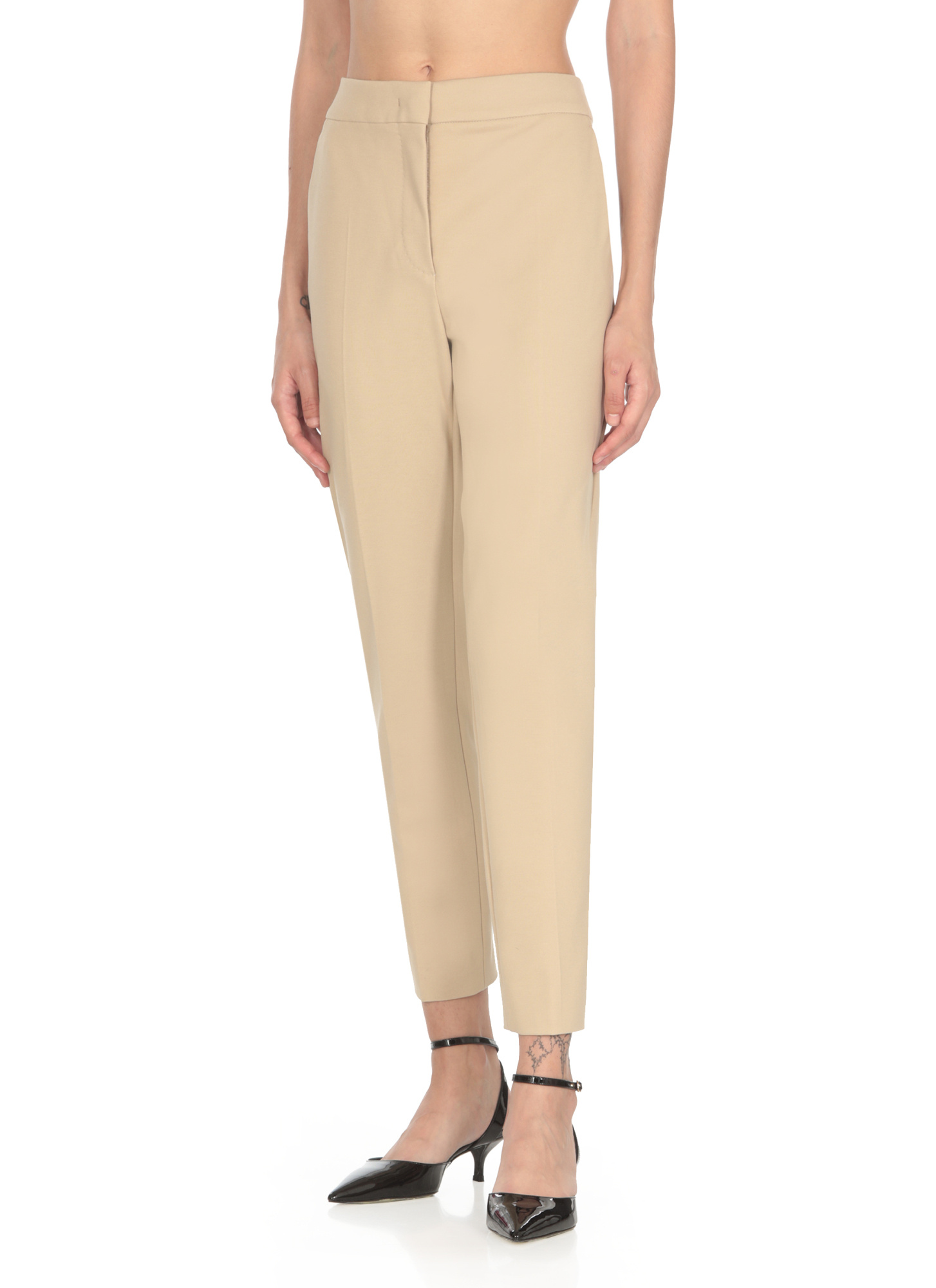 Max Mara Viscose Knitted Trousers In Nude