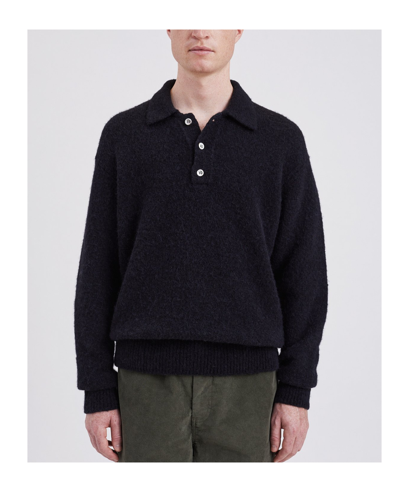 Norse Projects Rasmus Casual Brushed Polo Shirt In Black