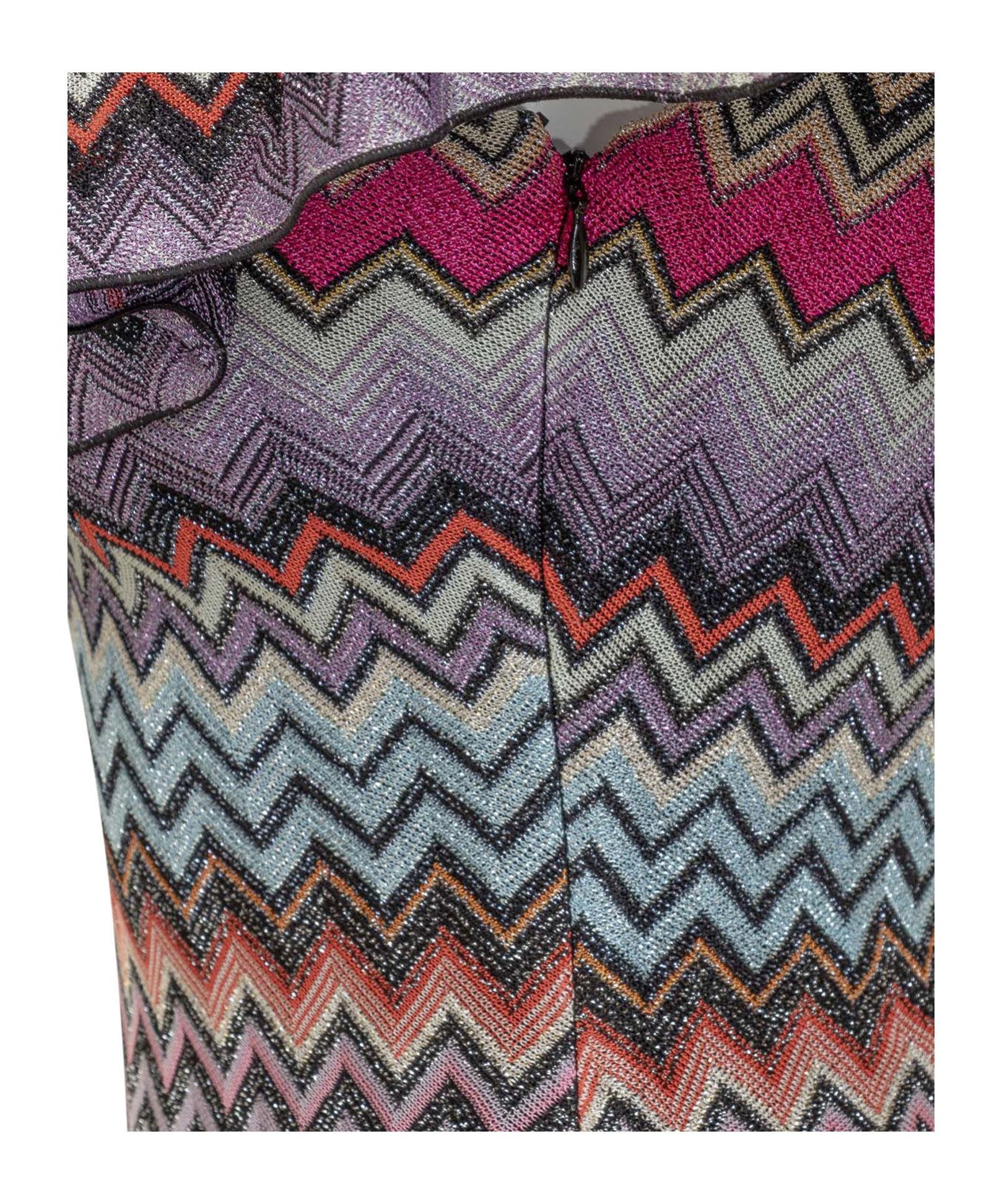 Missoni Zigzag Patterned One Sleeved Dress In Black