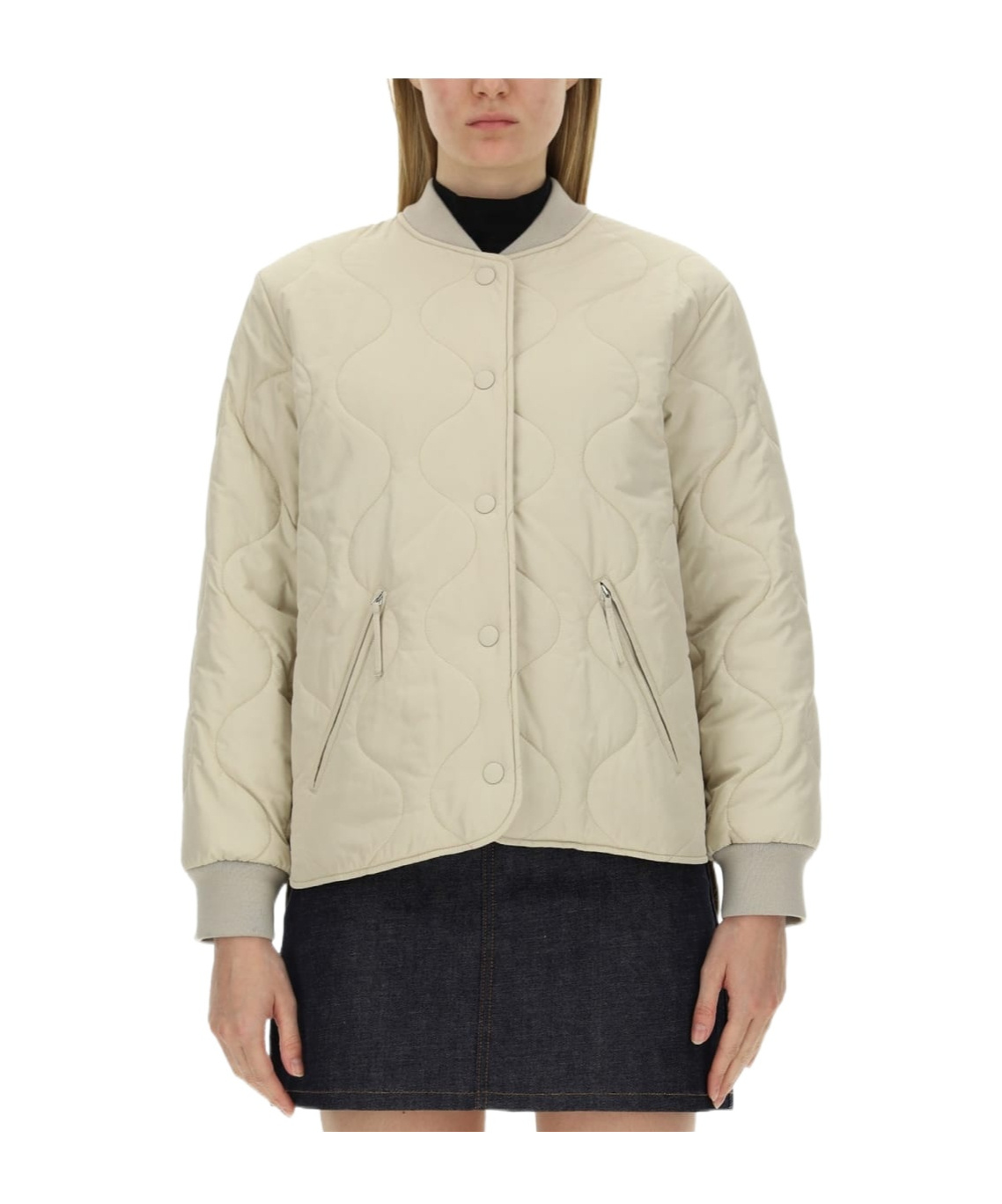 Apc A.p.c. Quilted Buttoned Jacket In White