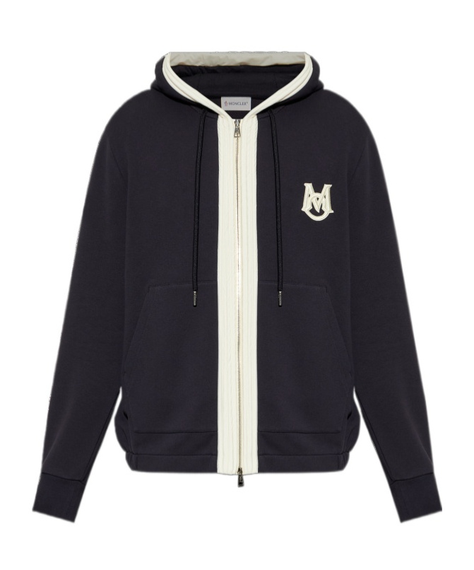 Moncler Long-sleeved Sweatshirt In Blue