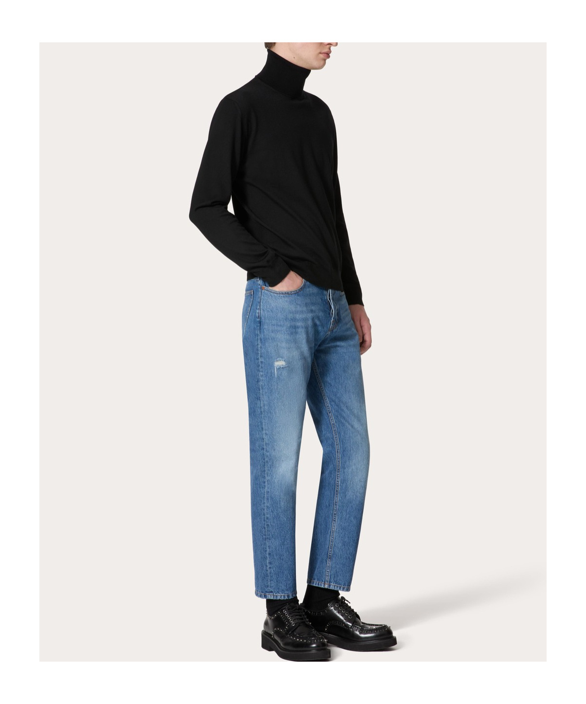 Valentino Black Vlogo Signature Turtleneck In Black