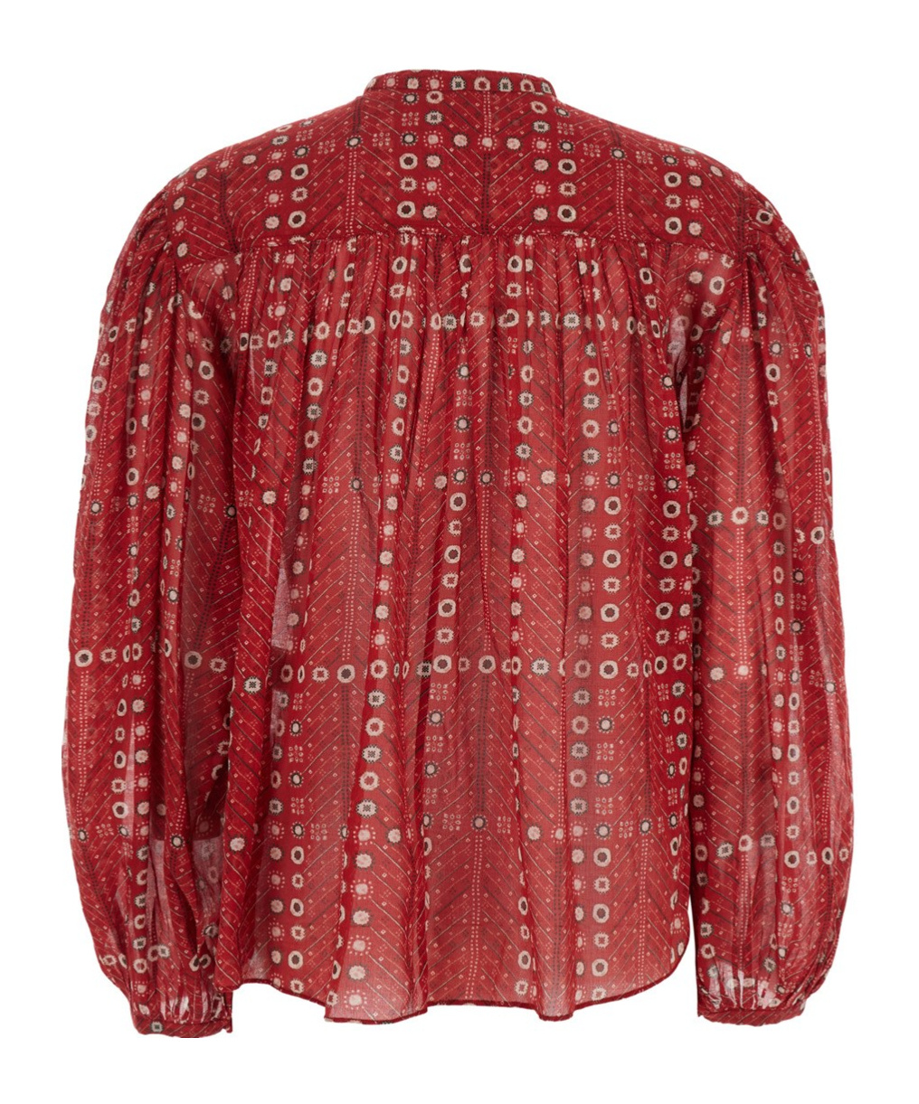 Isabel Marant Étoile Salika Printed Cotton-voile Blouse In Red