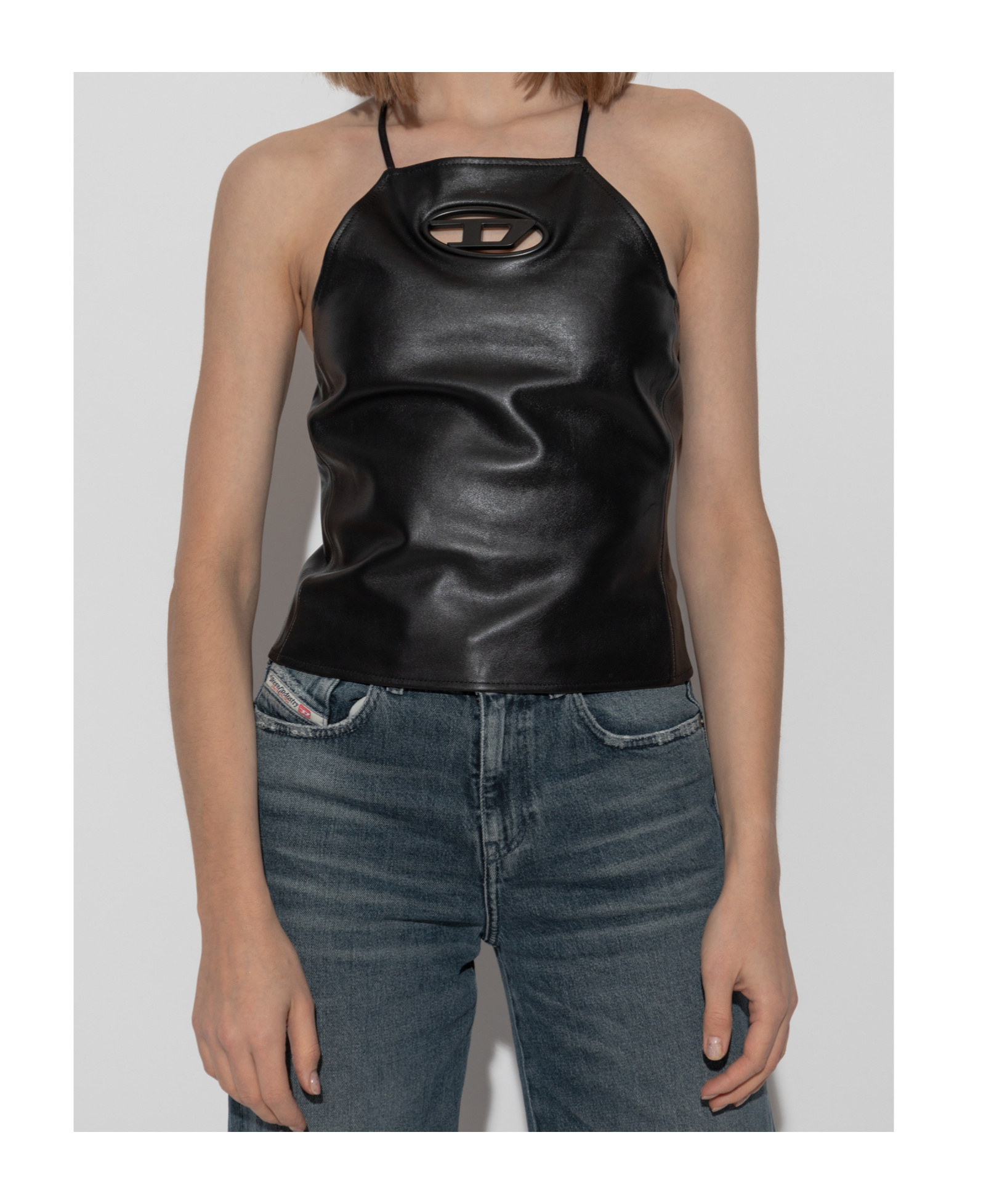 Diesel Halter Neck Tank Top In Black