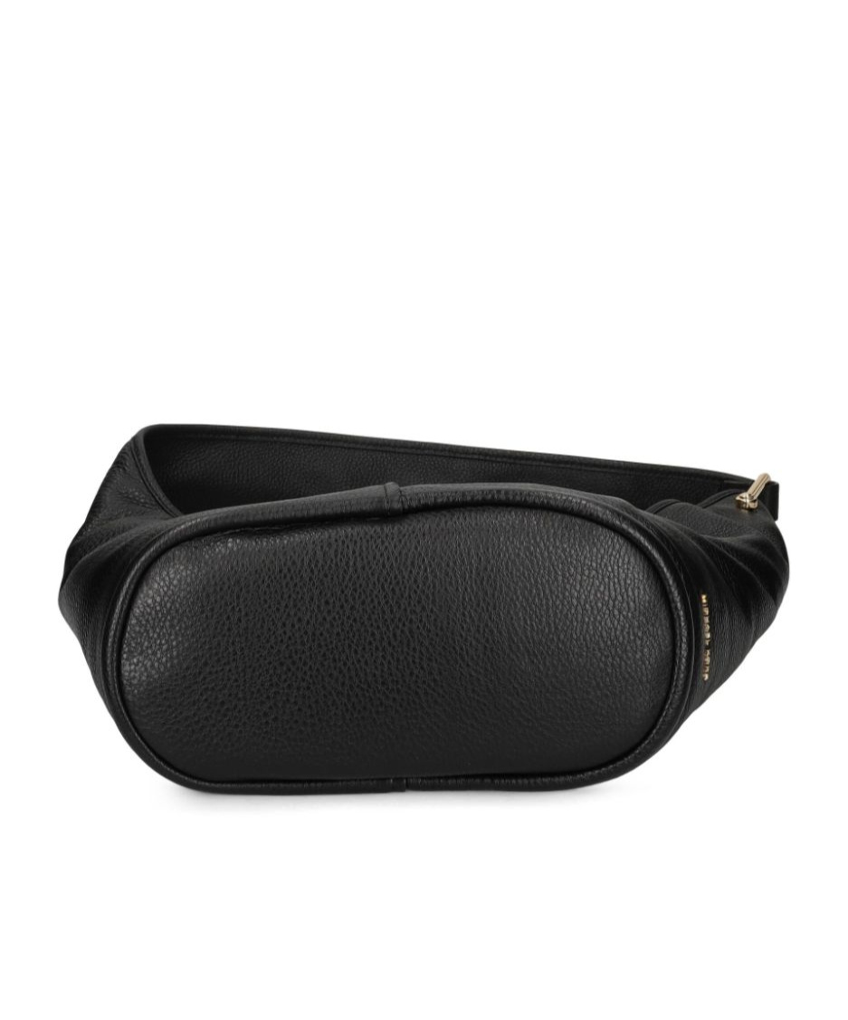 Michael Michael Kors Textured Leather Shoulder Bag With Gold-tone Hardware In Black