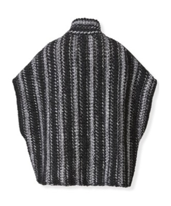 Fabiana Filippi Double Cape With Crochet Knit In Black