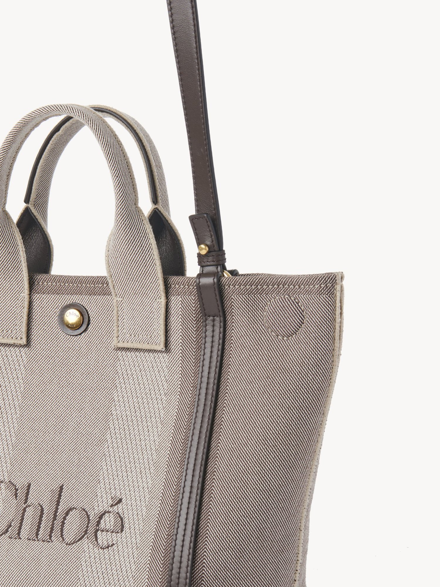 Chloé Carry Canvas Tote Bag In Gray