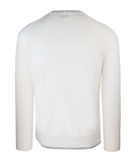 Shop Eleventy Round Neck Sweater In White