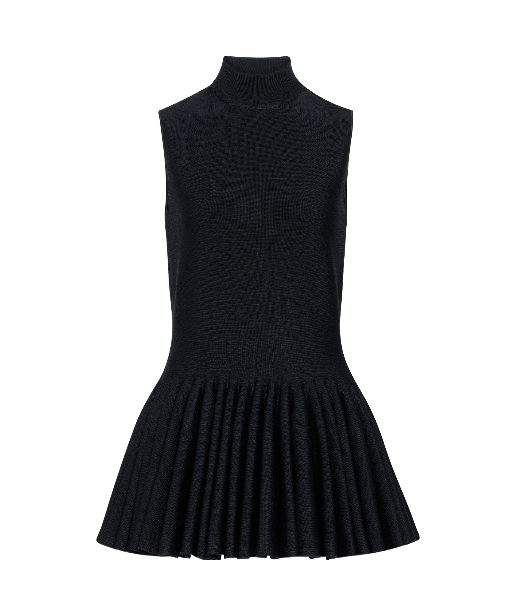 Shop Alaïa Wool Blend Godet Top In Black