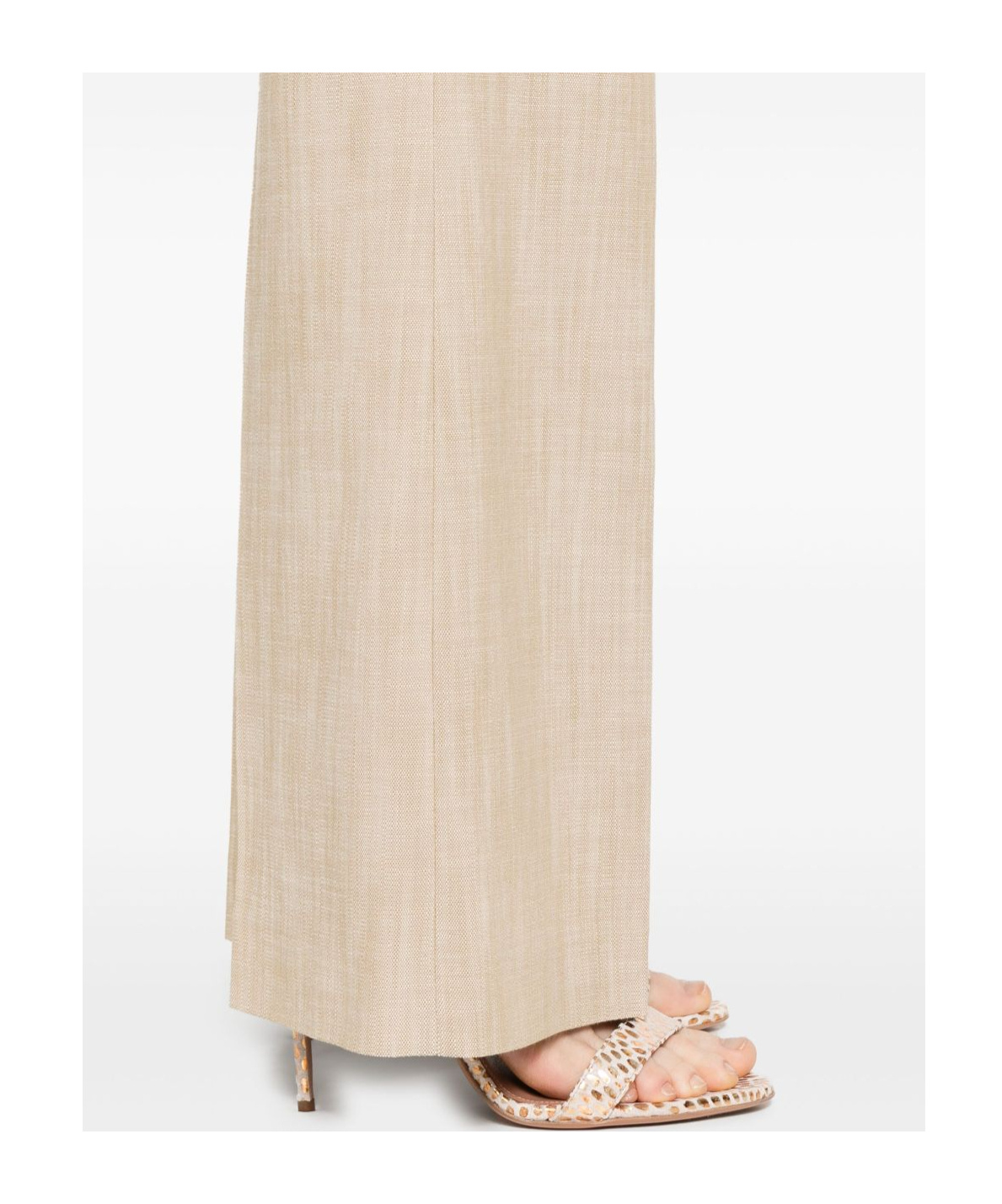Pinko Flared Trousers With Front Button In Neutral