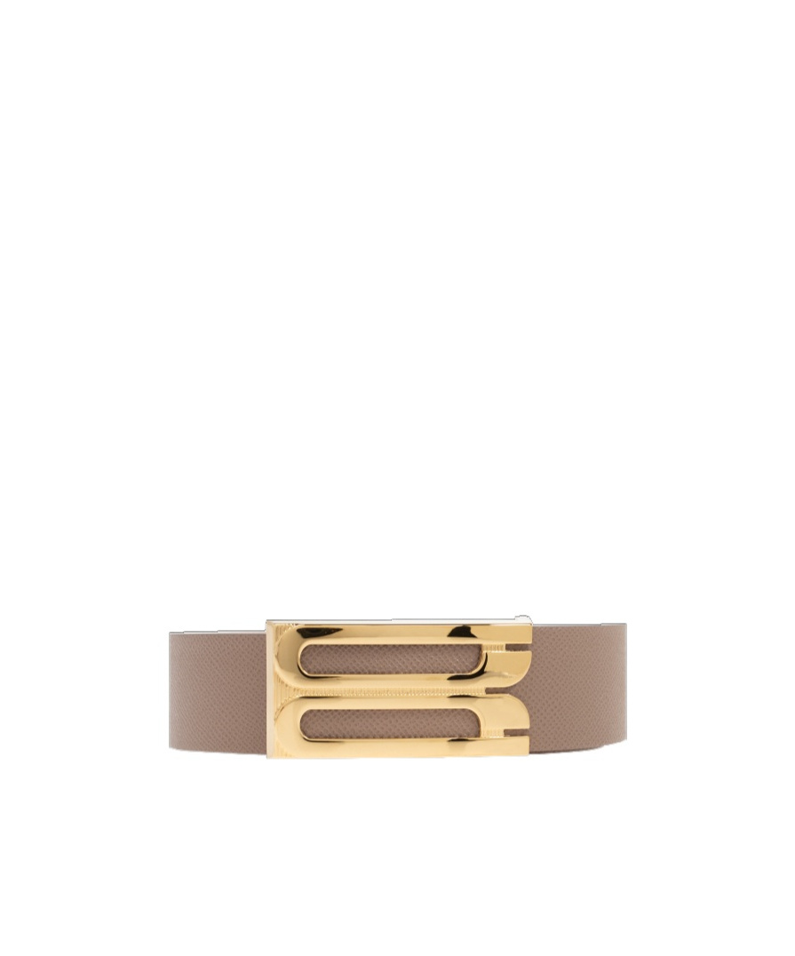 Victoria Beckham Leather Belt In Nude