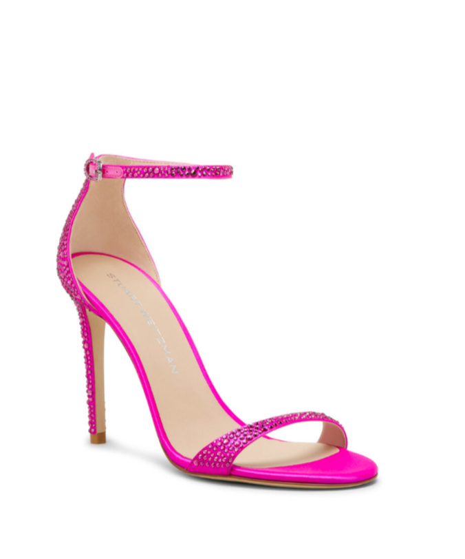 Stuart Weitzman Round-headed High-heeled Sandals In Pink