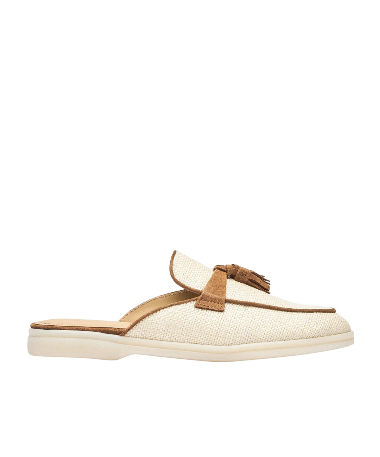 Scarosso Lucrezia Tassel-detailed Slip-on Mules In Neutral