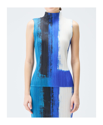 Issey Miyake Turtleneck Blouse In Multi