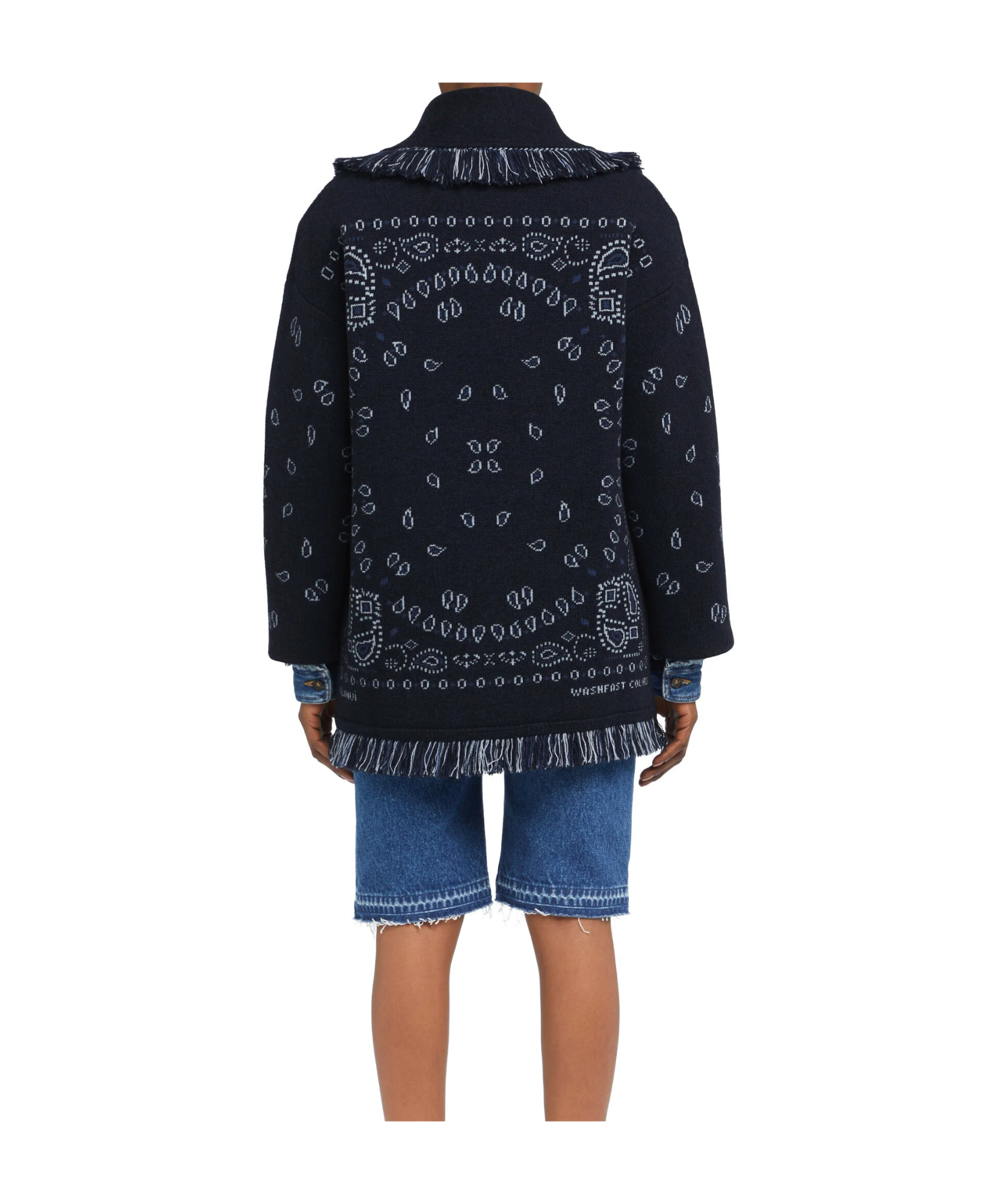 Alanui Jacquard Bandana Cardigan Clothing In Blue
