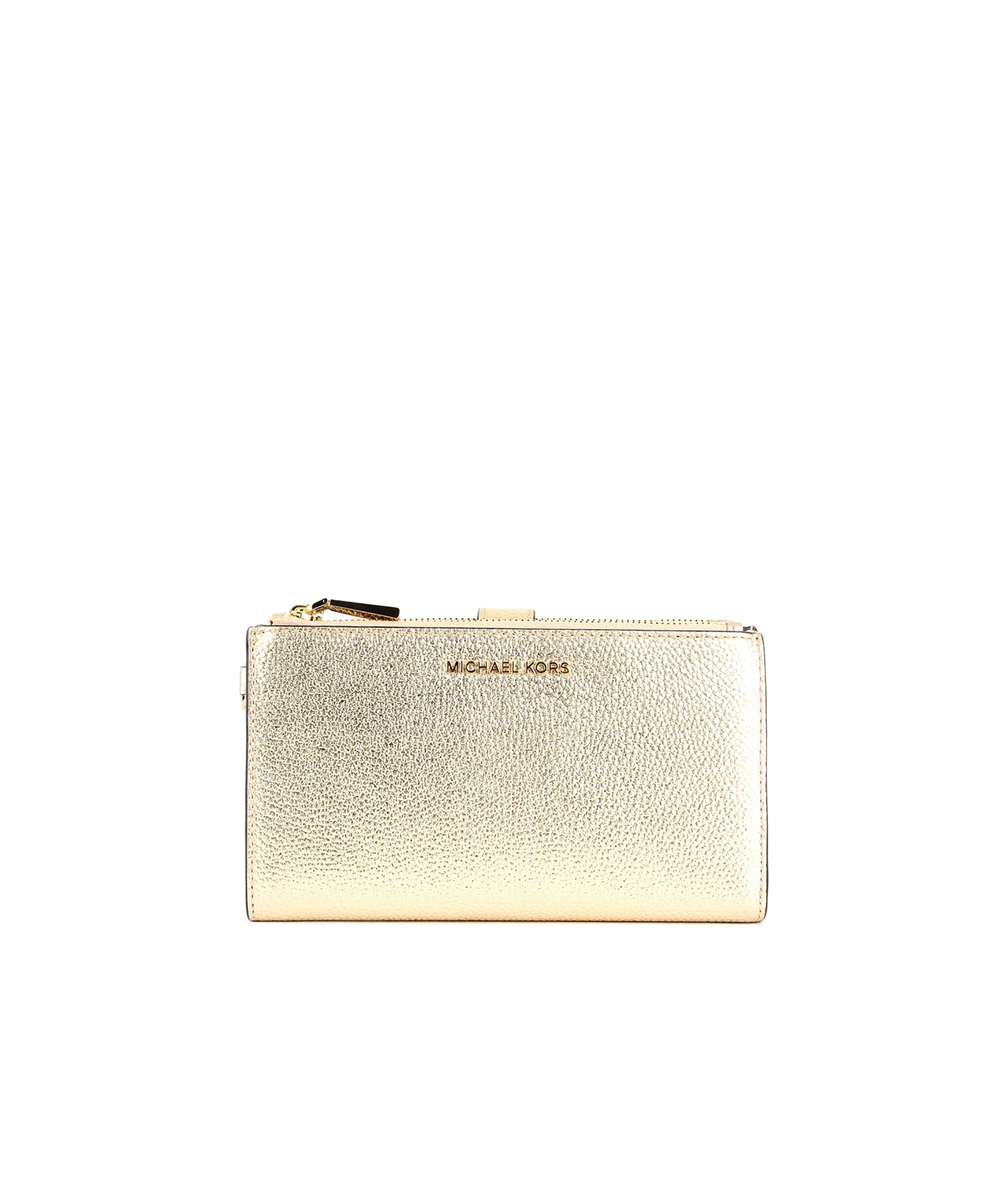 Shop Michael Michael Kors Adele Double Zip Wristlet In Nude